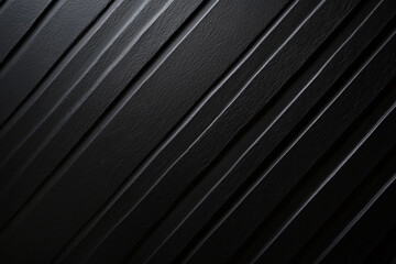 Obraz premium A dark black background with embossed, slightly raised stripes in a deep black tone. The stripes catch and play with the light, creating a luxurious, tactile texture that adds depth and richness to