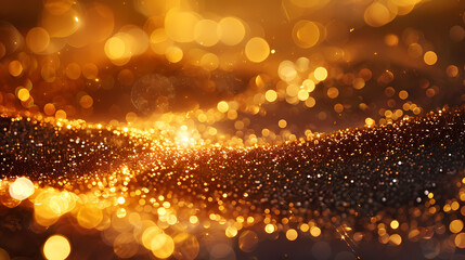 Luxury abstract gold background with glitter light effect decoration.
