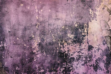 Fototapeta premium A grunge wall texture in faded mauve, with a distressed, worn appearance, showing signs of age and decay.