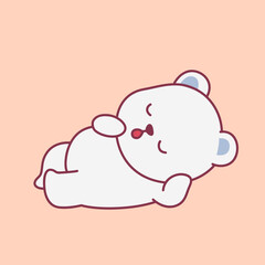 Cute Polar Bear Cartoon Illustration Vector