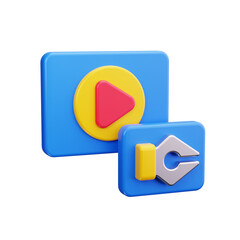 video 3d render icons