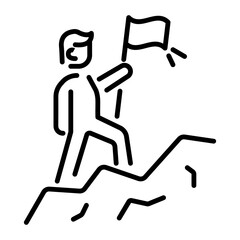 Mission achievement icon in line style