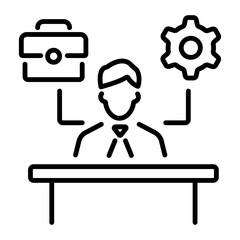 Work management icon in linear style