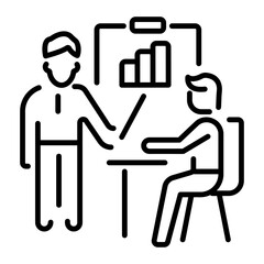 Training icon in outline style