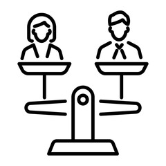 Fairness icon in linear style