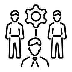 An outline style icon of team management 
