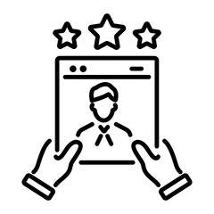 Reputation icon in linear style 