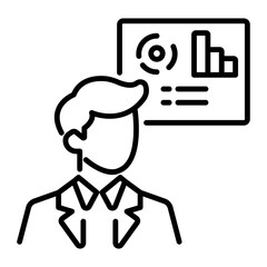 Businessman icon in linear style 