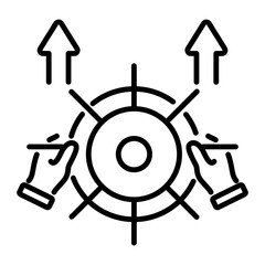 A line icon of leader control 