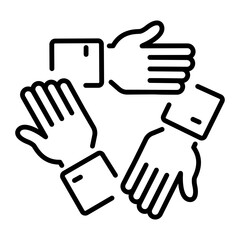 Obraz premium An outline style icon of cohesion 