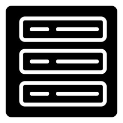 Data Center Icon in Solid Style