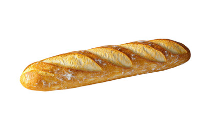 Ultra realistic uhd photo of baguette on white background – isolated and uncluttered image