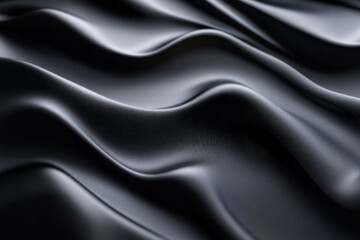 A matte black background with smooth, curved lines casting soft shadows. The lines form an abstract wave pattern, gently undulating across the surface, creating a serene and harmonious design with a