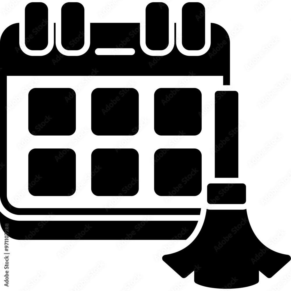 Wall mural cleaning schedule icon