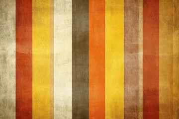 A retro background with wide vertical stripes in warm shades of orange, brown, and yellow, with a subtle texture that adds a vintage feel to the design. The nostalgic color palette creates a warm and