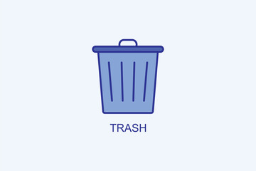 Trash Vector Icon Or Logo Illustration