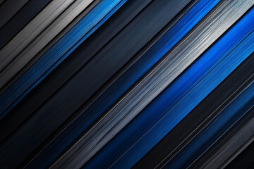 Obraz premium A rich, dramatic background with diagonal stripes in deep, dark shades of navy blue, black, and grey. The luxurious colors and strong lines create a sense of depth and intensity, perfect for a