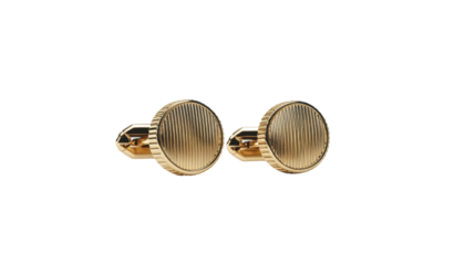 Ultra realistic uhd photo of cufflinks on white background – isolated and uncluttered image