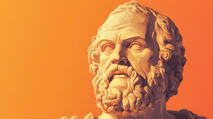 Illustration of the sculpture of socrates. the greek philosopher. socrates is a central figure in the history of ancient greek philosophy. Ancient Greece. Illustration