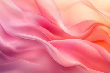 Obraz premium A soft, soothing background in pastel shades of pink and coral, featuring gentle curved shadows that add a sense of calm and relaxation.
