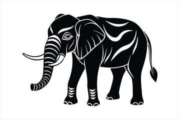 create-a-elephant-silhouette-vector-style-with-white background