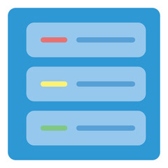 Data Center Icon in Flat Style