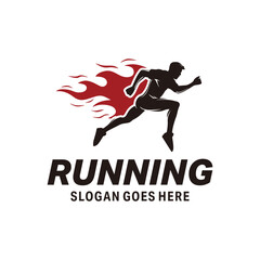 Running sport silhouette logo design
