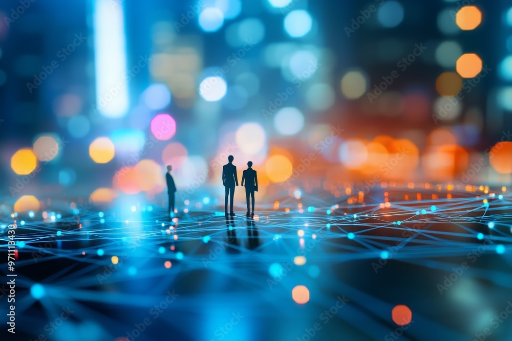 Poster Business Networking. Concept of Networking within a Corporation.