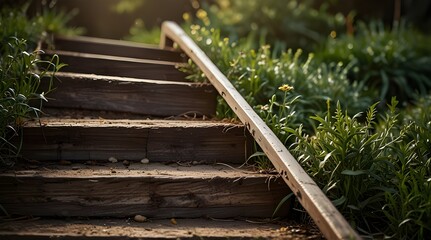 Exploring new paths - the ladder of success towards the goal, fresh start and new beginnings. generative.ai