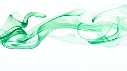 A dark green smoke is isolated on a transparent or white background