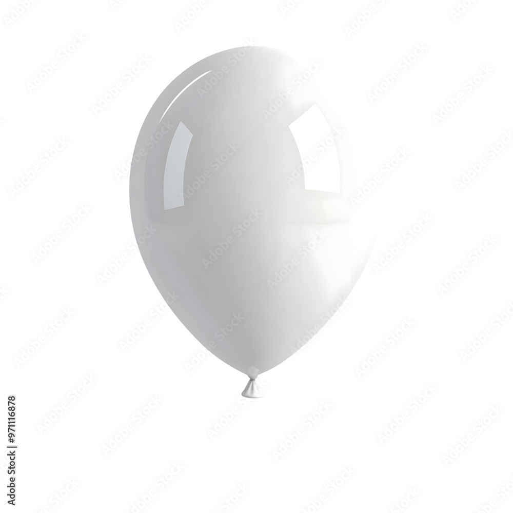 Wall mural white balloon isolated on transparent background generative ai.