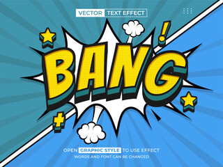 bang comic editable text, font effect, 3d text for title