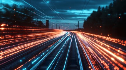 Illustration of Railway Traffic Network and Technology. Ai generated image