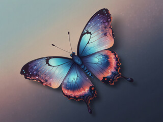  an elegant butterfly with wings made of gradient mesh