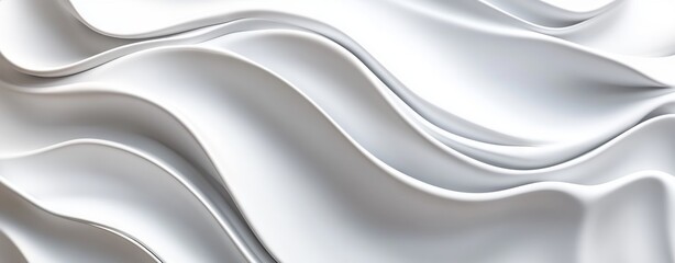 Obraz premium Elegant White Background with Wavy Lines and Smooth Curves for Packaging Decoration. AI generated illustration.