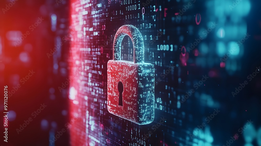 Poster digital lock security abstract background