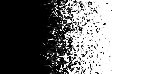 Obraz premium Abstract shatter background. cloud of pieces and fragments after wall explosion. Destruction effect. Vector illustration