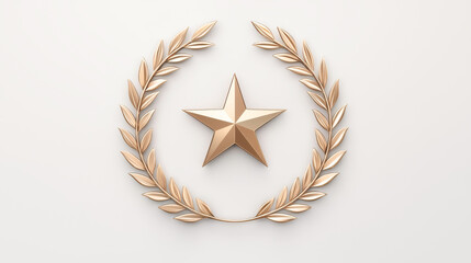 A golden star encircled by a laurel wreath, symbolizing achievement and recognition against a clean background.