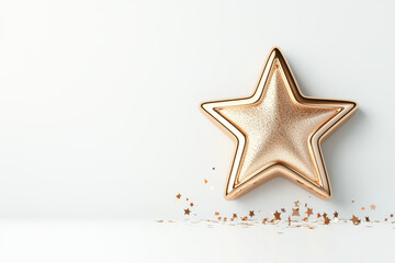 Obraz premium A shiny golden star with sparkling glitter, perfect for adding a touch of elegance and charm to your creative projects.