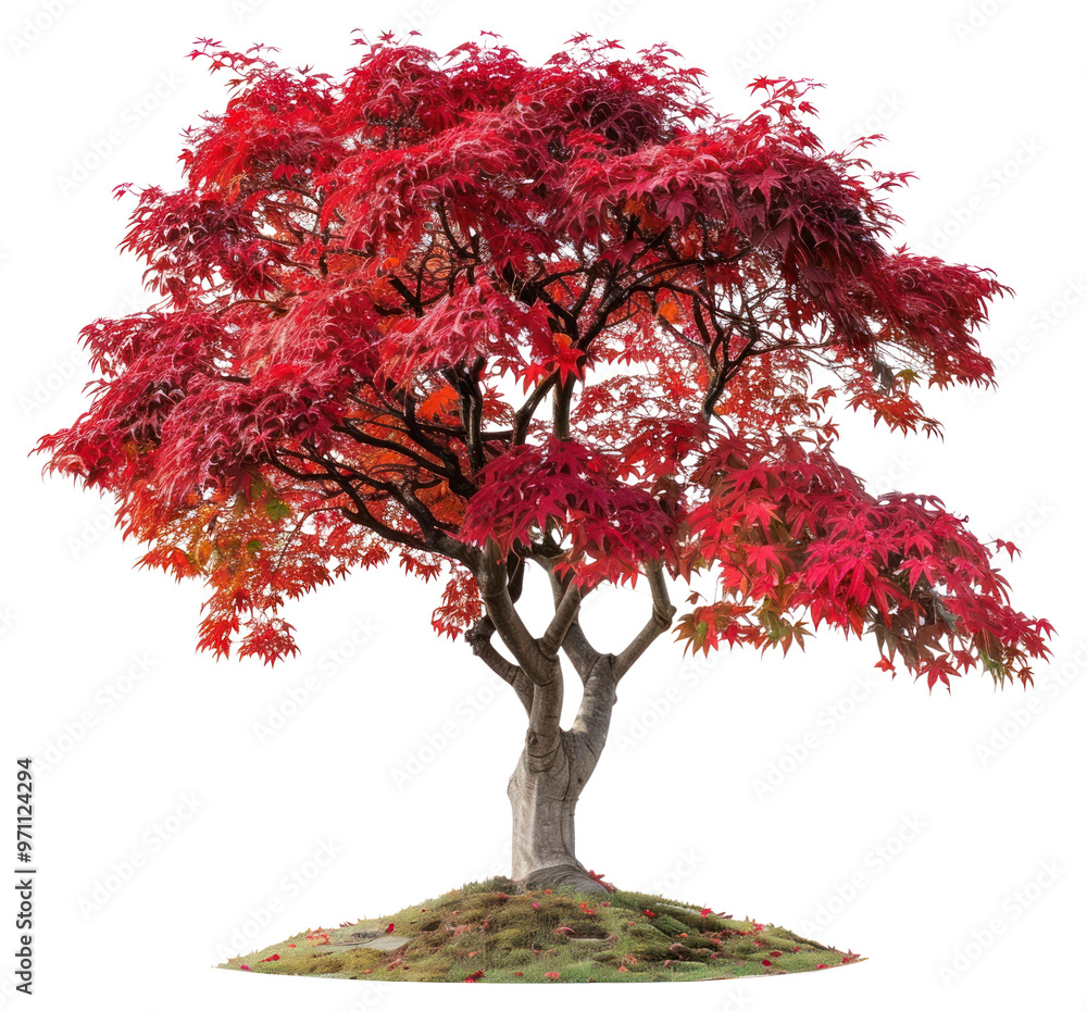 Canvas Prints PNG Vibrant red maple tree