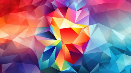 Obraz premium A vibrant abstract geometric pattern featuring a blend of colors and shapes, perfect for backgrounds or graphic design.