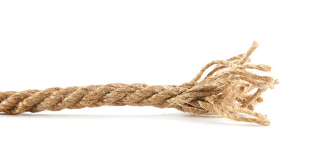 Hemp rope isolated on white. Organic material