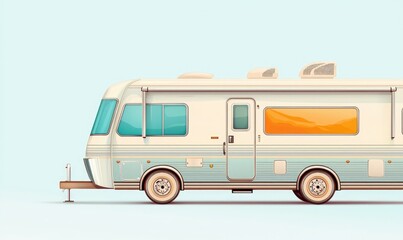Stylish vintage campervan with bright windows, perfect for travel, adventure, and showcasing a retro lifestyle.