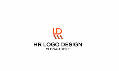 HR letter logo design. Vector 