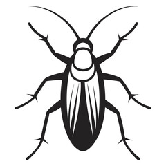 Cockroach silhouette vector illustration on a transparent background