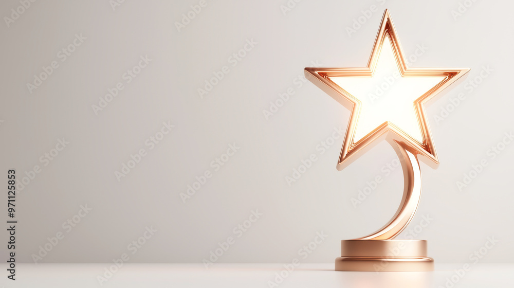 Poster elegant star-shaped lamp glowing softly, perfect for adding a touch of warmth and style to any moder