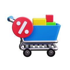 shopping cart 3d render icons