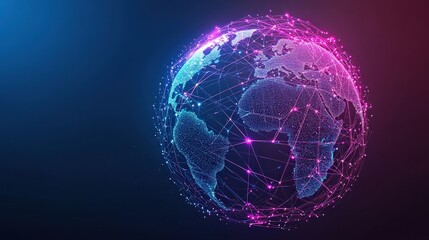 Global Network  Earth  Digital  Futuristic  Connected World