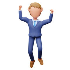 Businessman Celebrating Success 3d illustration