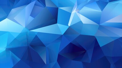 Obraz premium A vibrant abstract image featuring a blend of blue geometric shapes and facets, creating a dynamic visual effect.